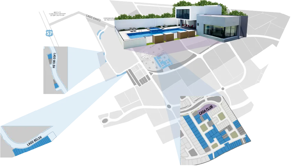 Mapa de lotes habitacionales en Los Lagos Residencial SLP